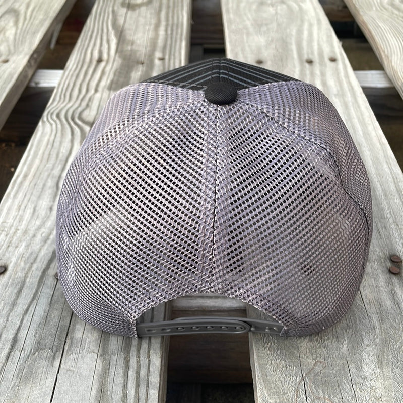 Cambridge Longhorn Stripes Black/Grey Snap Back Trucker Cap