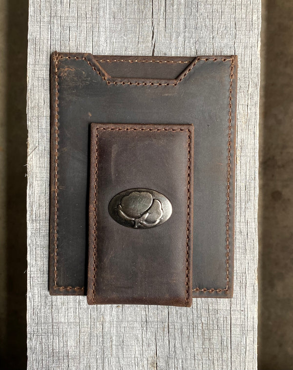 Zep Pro IWT5CRZH-Cotton Concho Brown “Crazy Horse” Leather Front Pocket Wallet