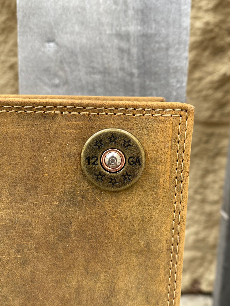 Zep Pro IWT4VINT-Shotgun Shell Concho Vintage Brown “Crazy Horse” Leather Tall Wallet
