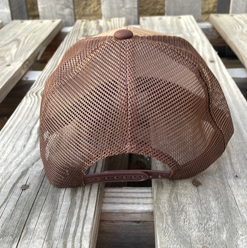 Cambridge Longhorn Stripes Khaki/Brown Snap Back Trucker Cap