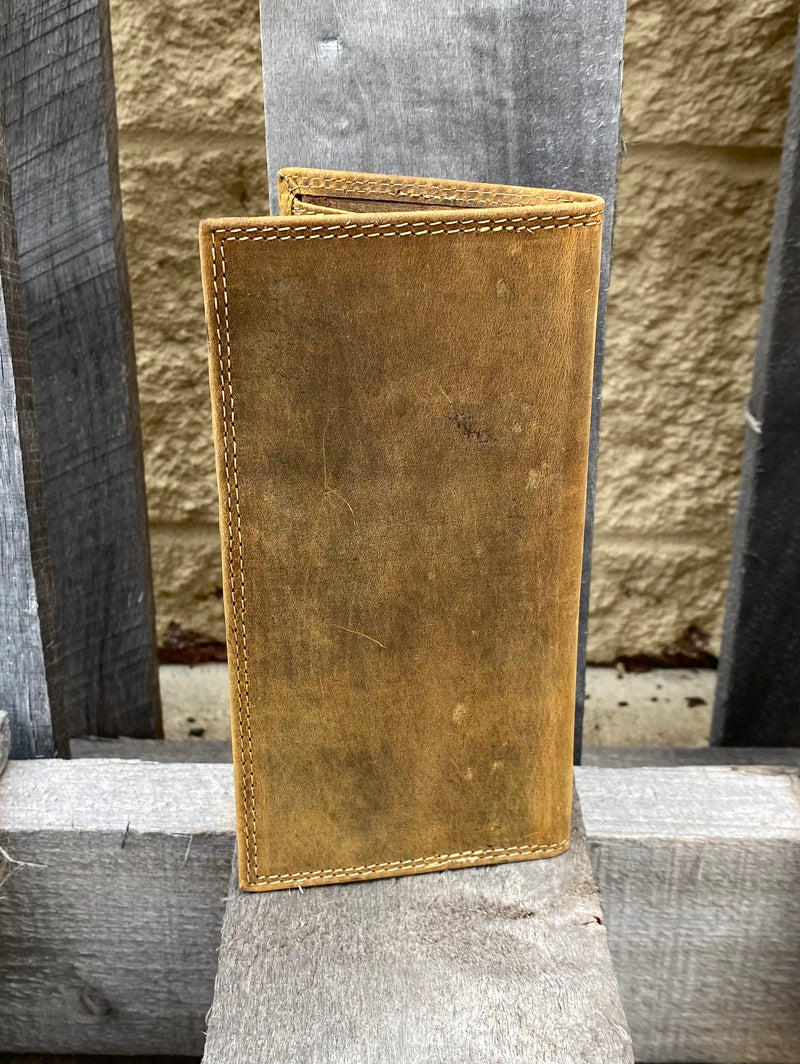 Zep Pro IWT4VINT-Ole MS University of Mississippi Vintage Brown “Crazy Horse” Leather Tall Wallet
