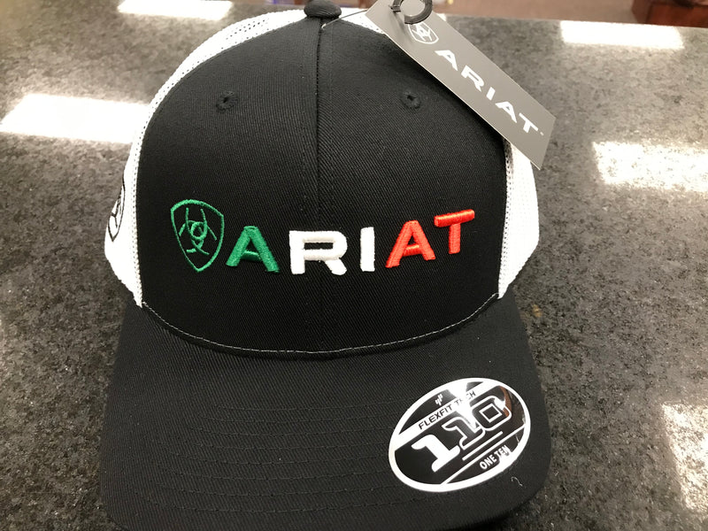Ariat A300012201 Men's Black/White Mexican Flag Logo Cap