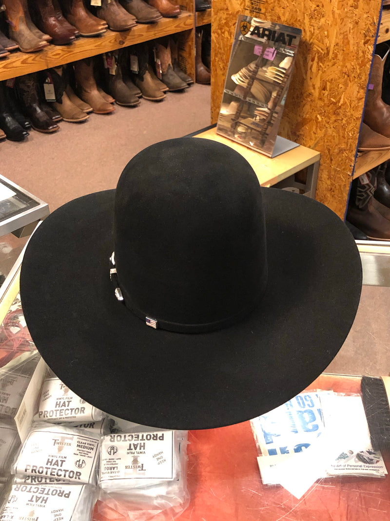 American Hat 15X Black Open Crown Felt Hat LAST ONE Size 6 3/4
