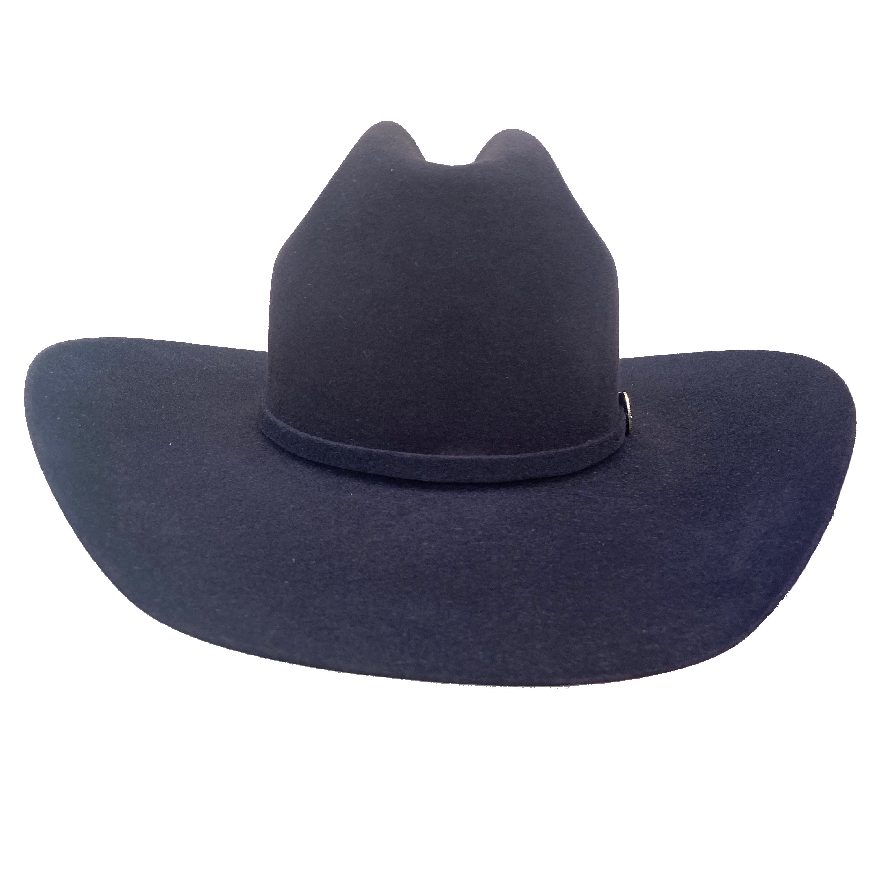 An American Hat Company 7X Black Cherry Rancher Crease Crown Felt Hat.