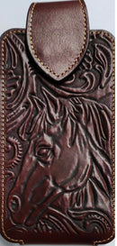5002BR Horsehead Brown Leather Vertical XL Phonecase