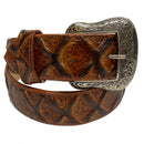 Cowtown Cognac Big Bass Print Leather Belt