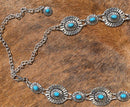 Top Notch Accessories Silver and Turquoise Concho Belt