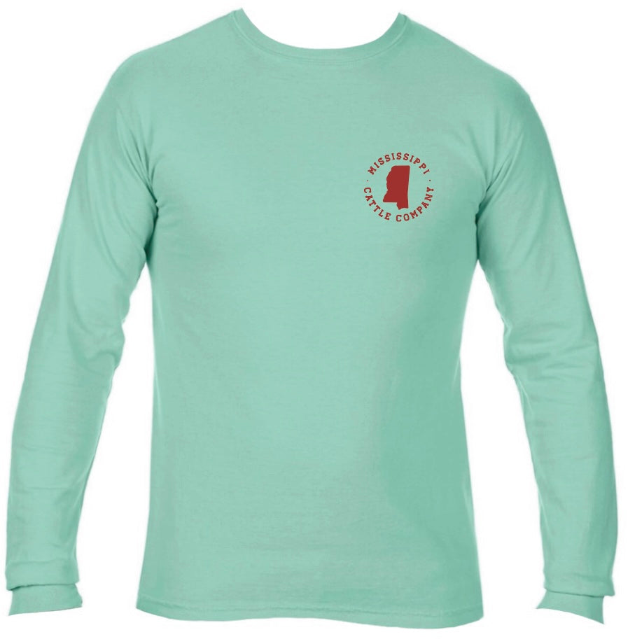 Mississippi Cattle Company MSCATTLELS-6 Island Reef Long Sleeve Comfort Color T-Shirt