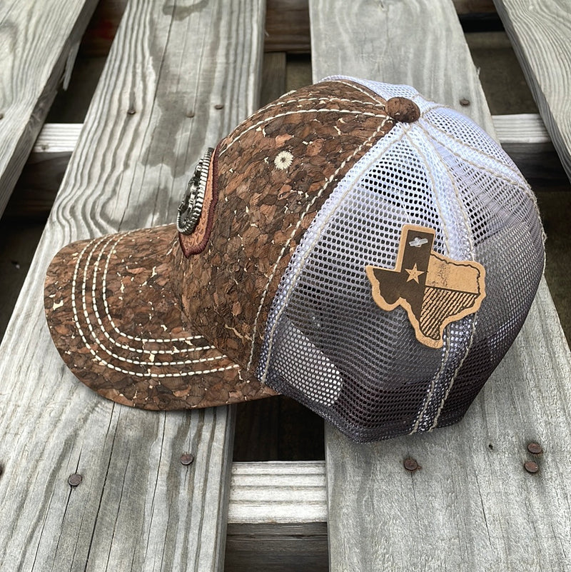 Bronco Concho Brown Cork Snap Back Truck Cap