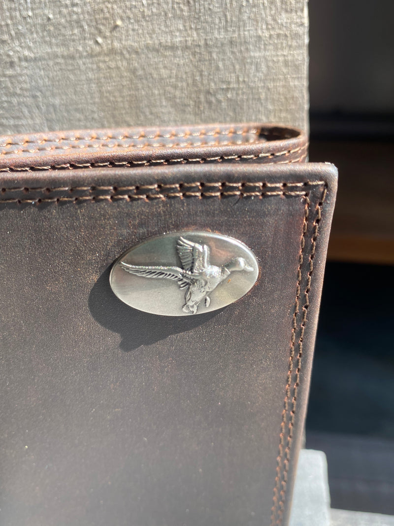 Zep Pro IWT2CRZH-Mallard Concho Brown “Crazy Horse” Leather Tri-fold Wallet