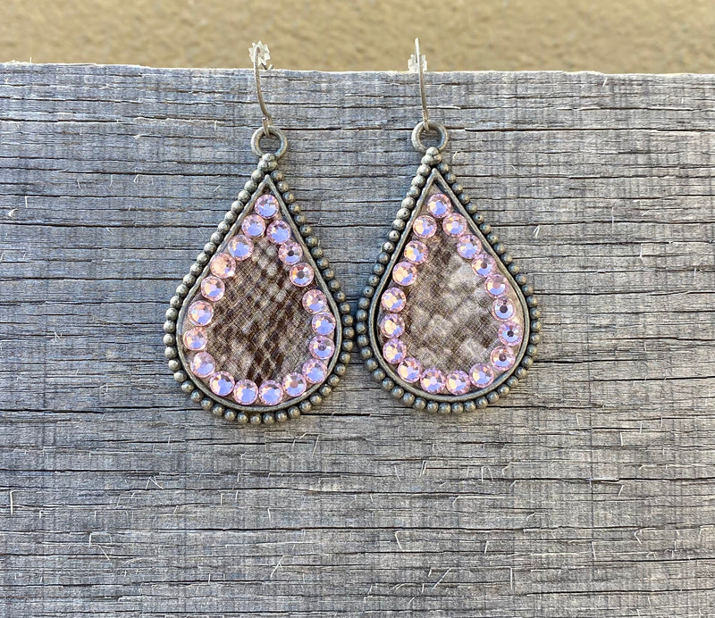 Animal Print Earring w/Crystal Accent ERZ190525-59