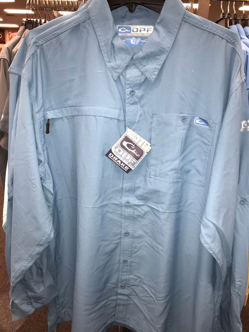 Drake DPF1153-NIA Niagra Flyweight Long Sleeve Shirt CLOSEOUT