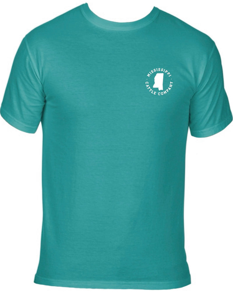Mississippi Cattle Company MSCATTLESS-2 Seafoam Short Sleeve Comfort Color T-Shirt