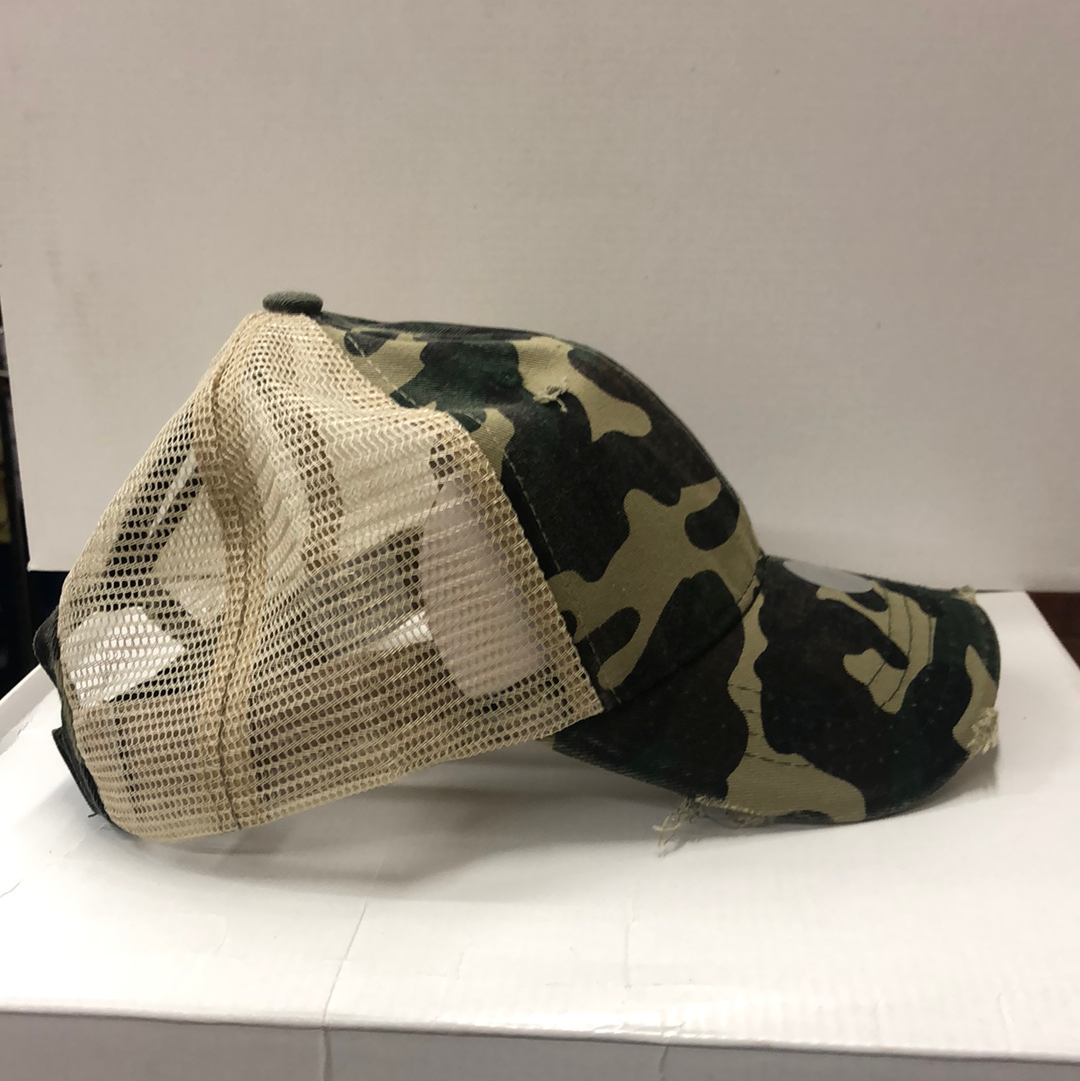 Camo Pony Tail Cap