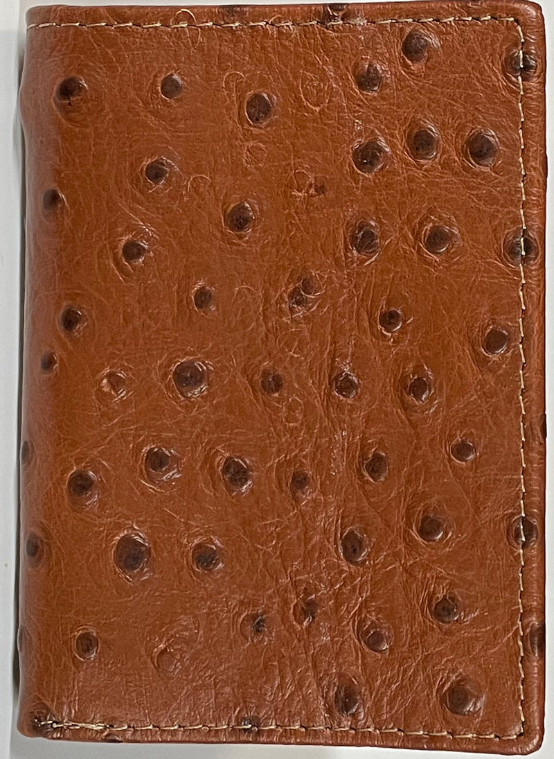 Top Notch Accessories 5023BR Brown Ostrich Print Tri-Fold Wallet