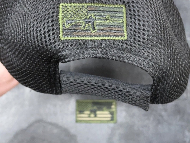 Green Camo Velcro Gun Patch Mesh Back