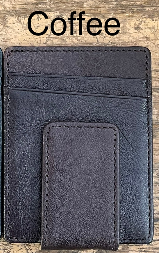 Top Notch Accessories 803CF Coffee Full Grain Leather Money Clip