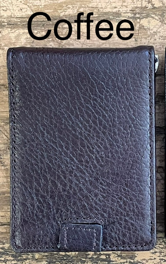 Top Notch Accessories 802CF Coffee Full Grain Leather Money Clip