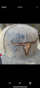 Longhorn Big Shadow Heather Grey Snap Back Cap