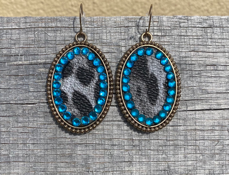 Animal Print Earring w/Crystal Accent ERZ190525-19