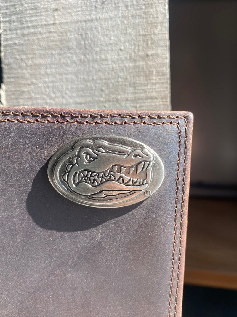 Zep-Pro IWT4CRZH-UFL University of Florida Gators Brown “Crazy Horse” Leather Tall Wallet