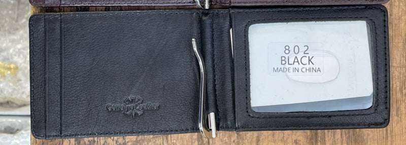 Top Notch Accessories 802BK Black Full Grain Leather Money Clip