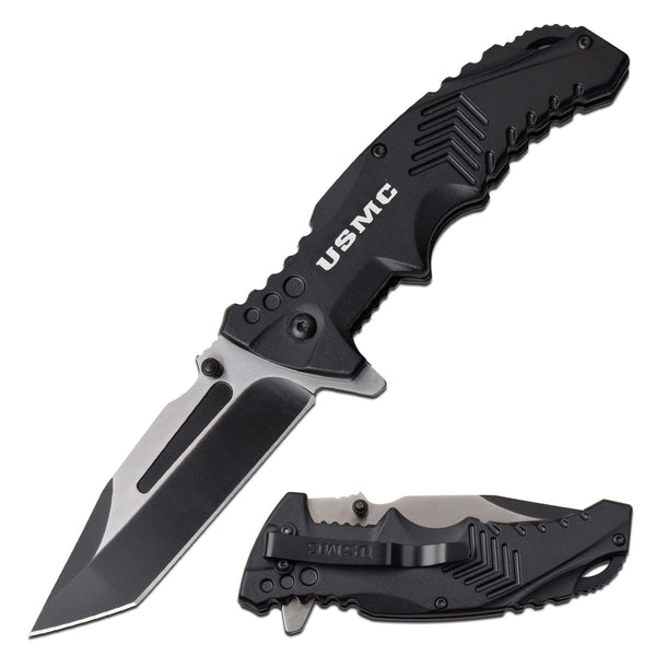 USMC M-A1058BK BLACK SPRING ASSISTED KNIFE