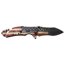 USA Flag design knife shown open.