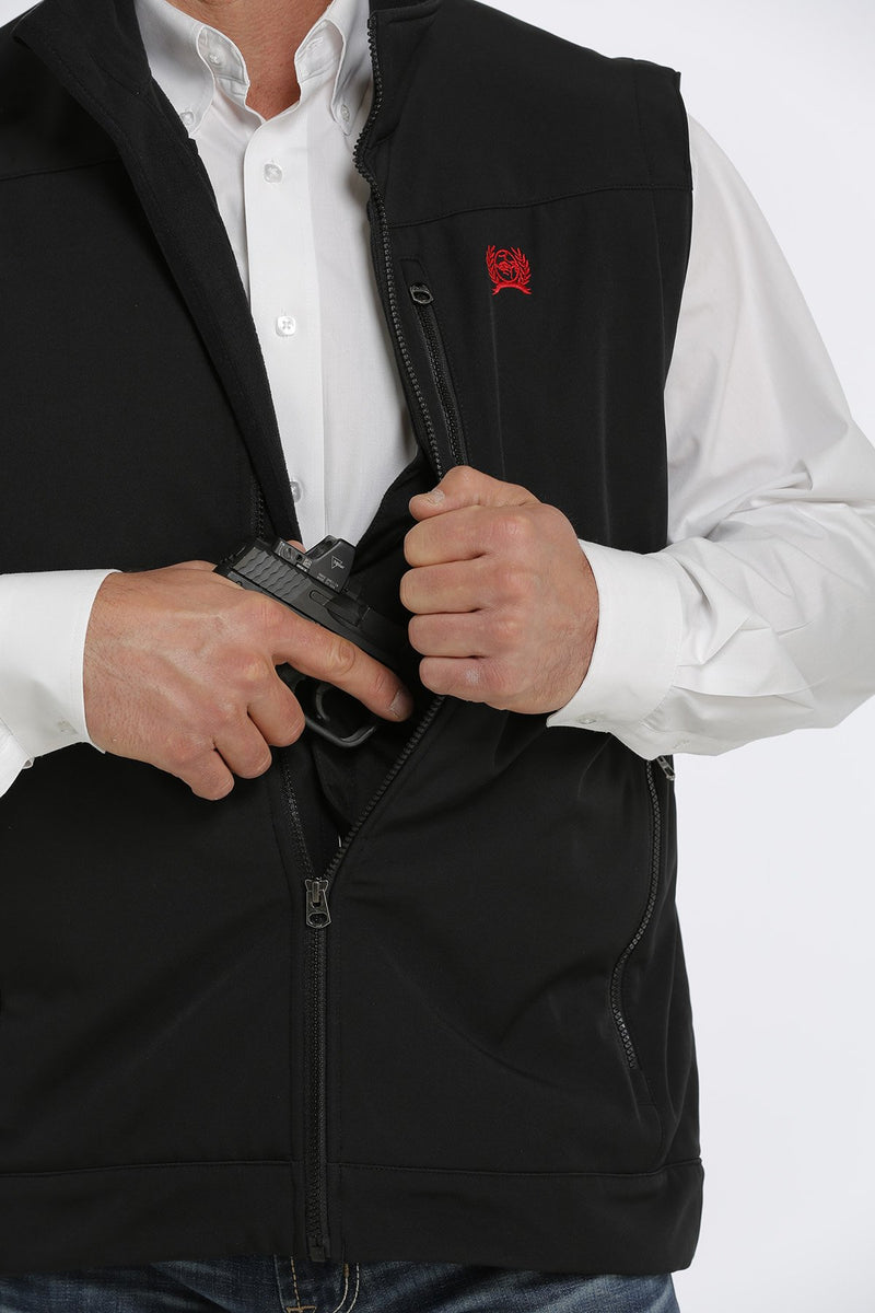 Men's Cinch MWV1541005 Black Concealed Carry Bonded Vest (SHOP IN-STORES TOO)