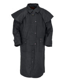 Men's Outback Trading Co Long Black Low Rider Oilskin Duster Coat