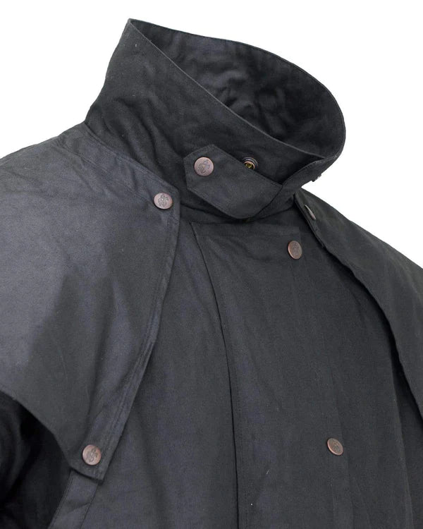 Men's Outback Trading Co 2042-BLK Long Black Low Rider Oilskin Duster Coat