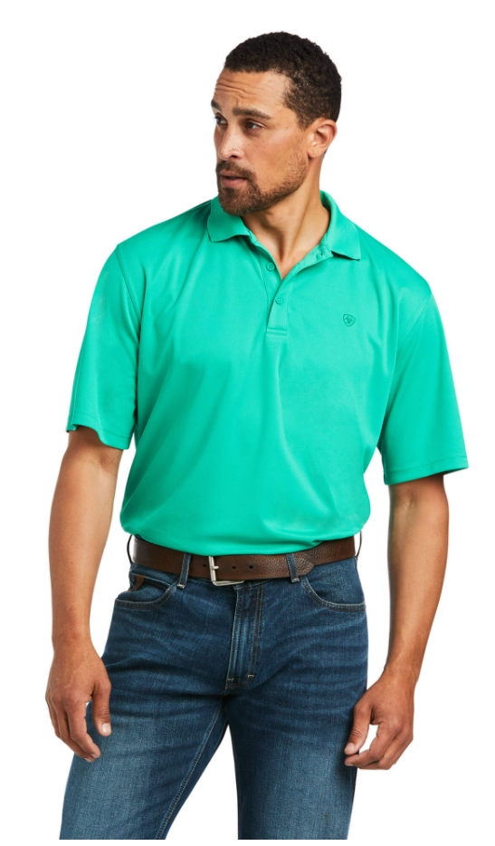 Ariat 10039379 Men's Mint TEK Short Sleeve Polo