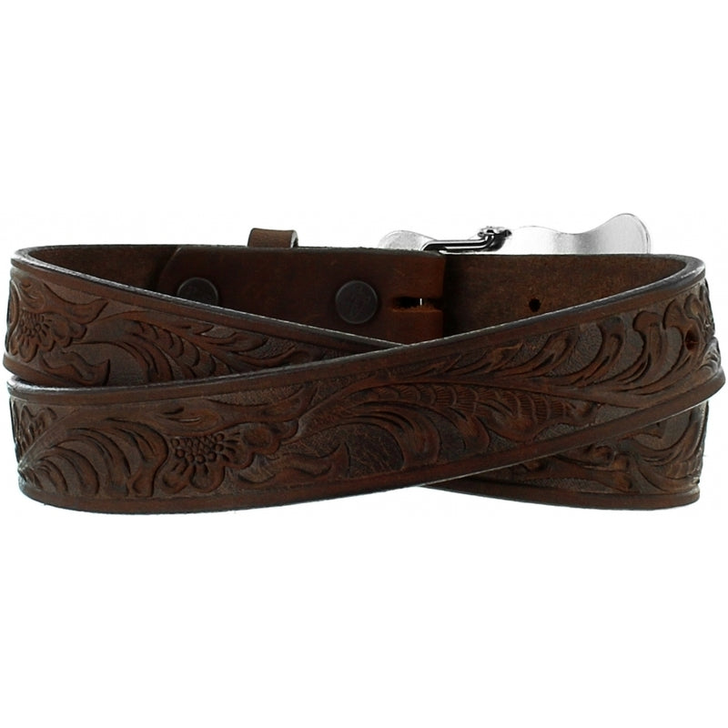 Justin Kids 0189D Brown Embossed Cowhide Belt