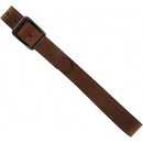 A Men's brown leather belt with an oxidized metal buckle.