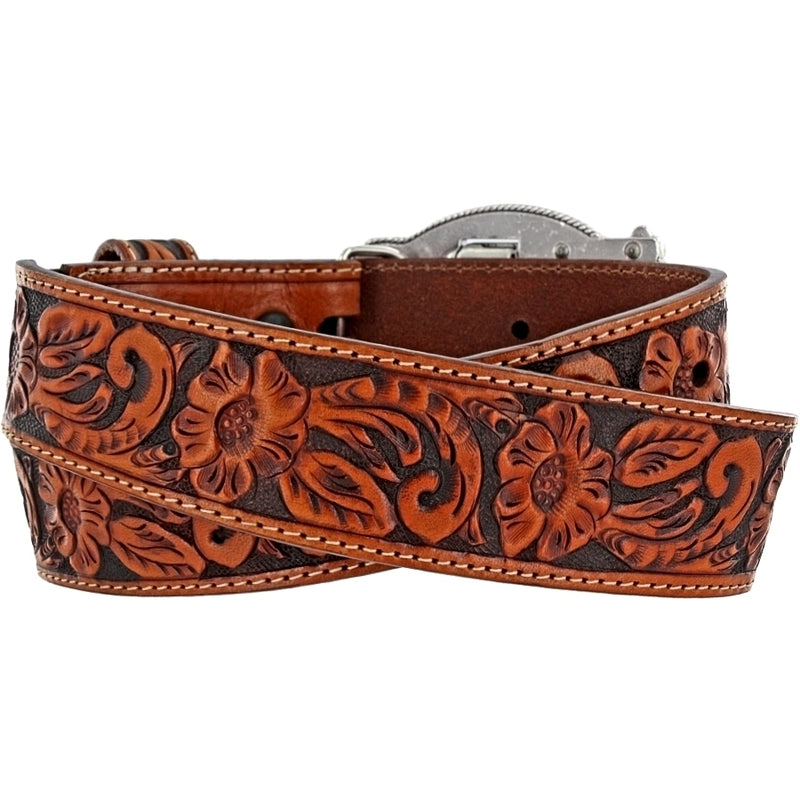 Children's Justin C30124 Lil' Trigger Tooled Leather with Gun Buckle Belt