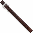 Men's Chocolate Caiman printed leather Western style belt with silver buckle. 