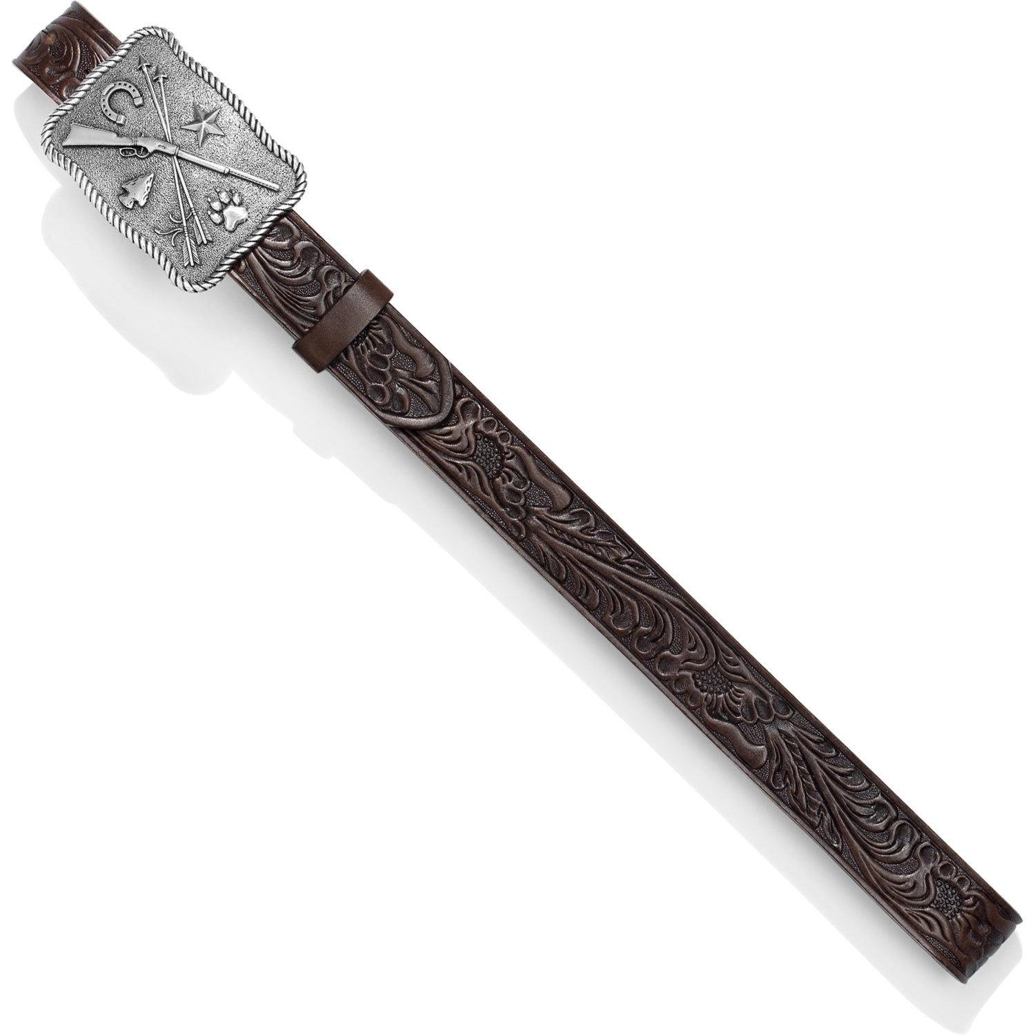 Children's Tony Lama C60238 Dark Brown Cowboys & Indians Leather Belt