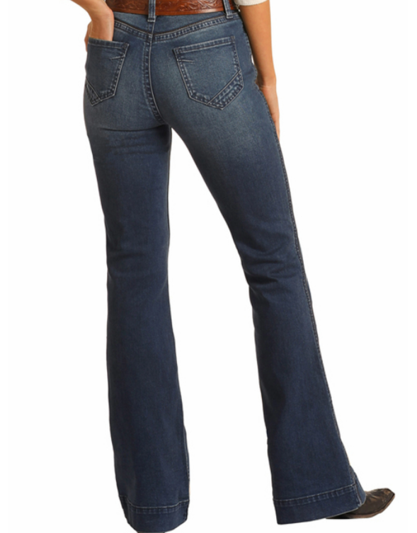 Women's Panhandle Rock & Roll W8H1666 High Rise Trouser Jean