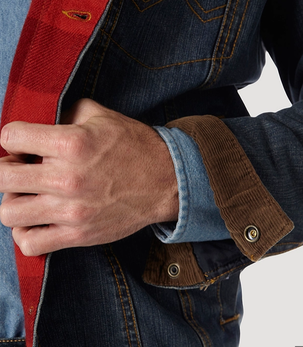 Men's Wrangler 1074265RT Pre-washed Denim Blanket Lined Rustic 14.75 oz. Heavyweight Jacket